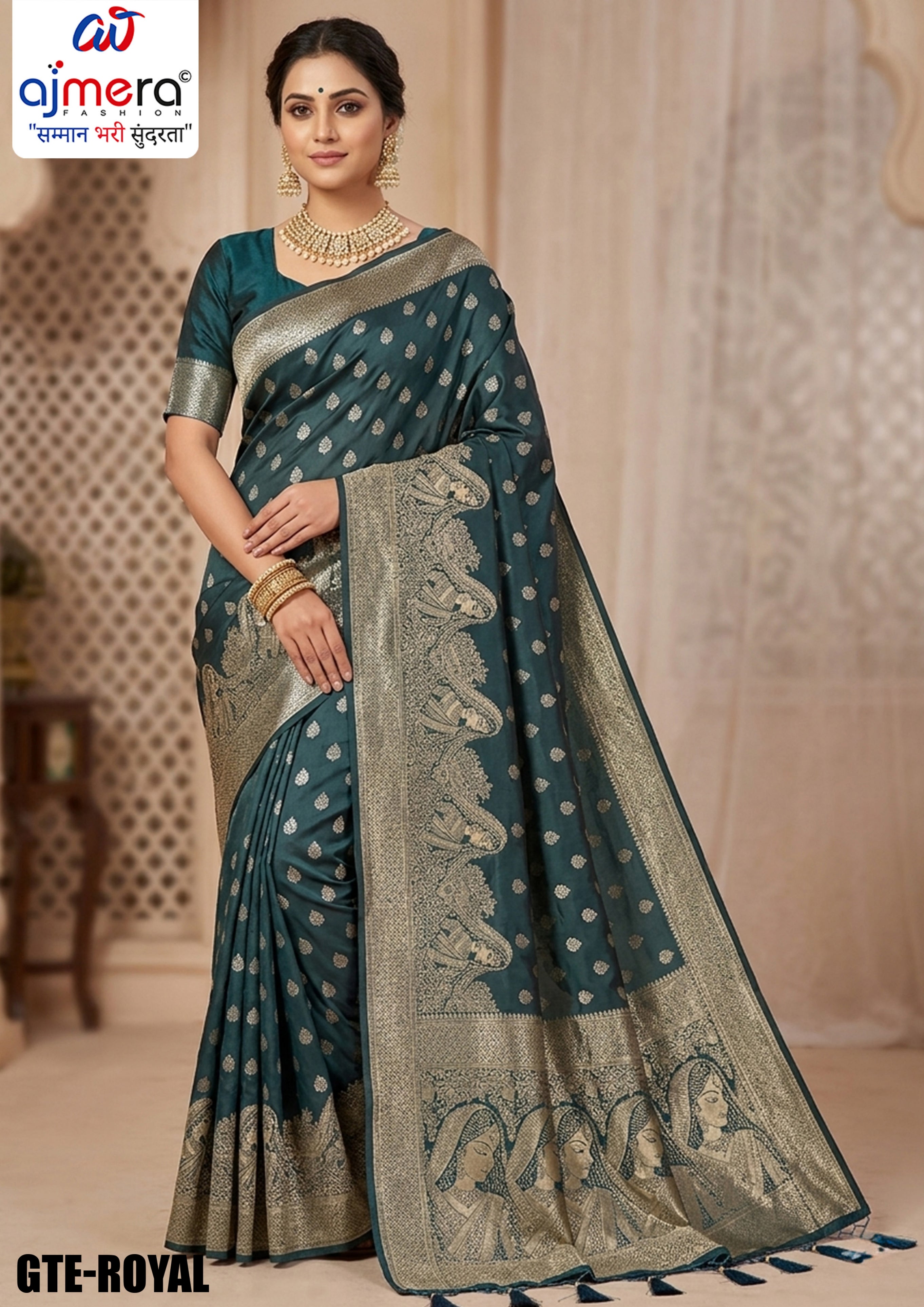 Splendid Jacquard Silk Saree With Blouse Piece | GTE-ROYAL