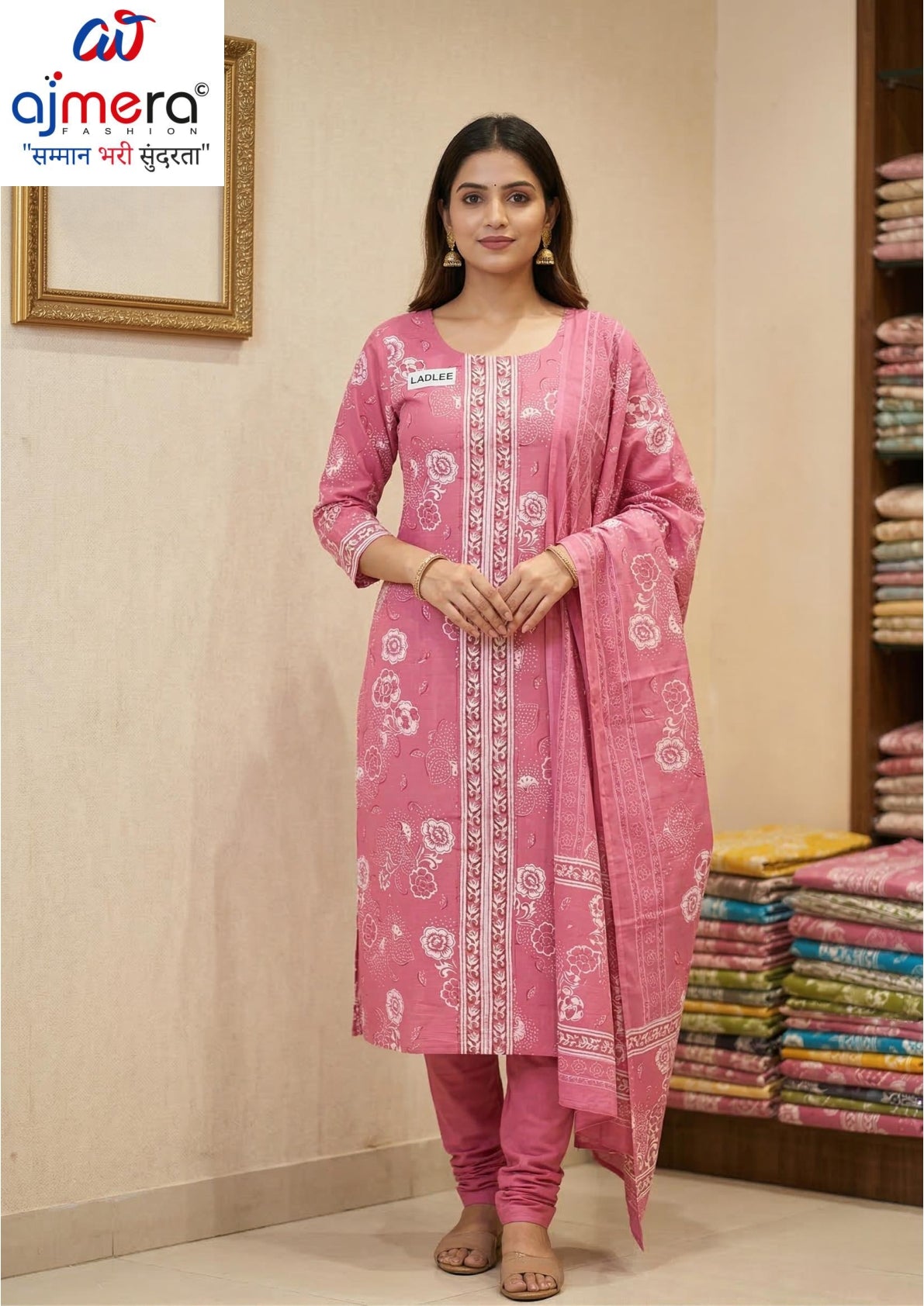 Premium Cotton Unstitched Suit Set | KRN-LADLEE