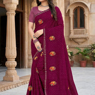 Dyed Matching Saree Wholesaler with Blouse Piece for Premium Ethnic and Traditional Wear | VKM-SUJATA