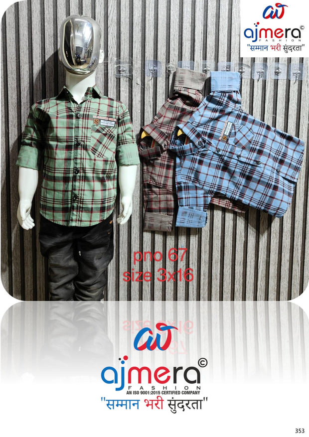 Kids Cotton Shirt Wholesale in Surat | RJ9-67