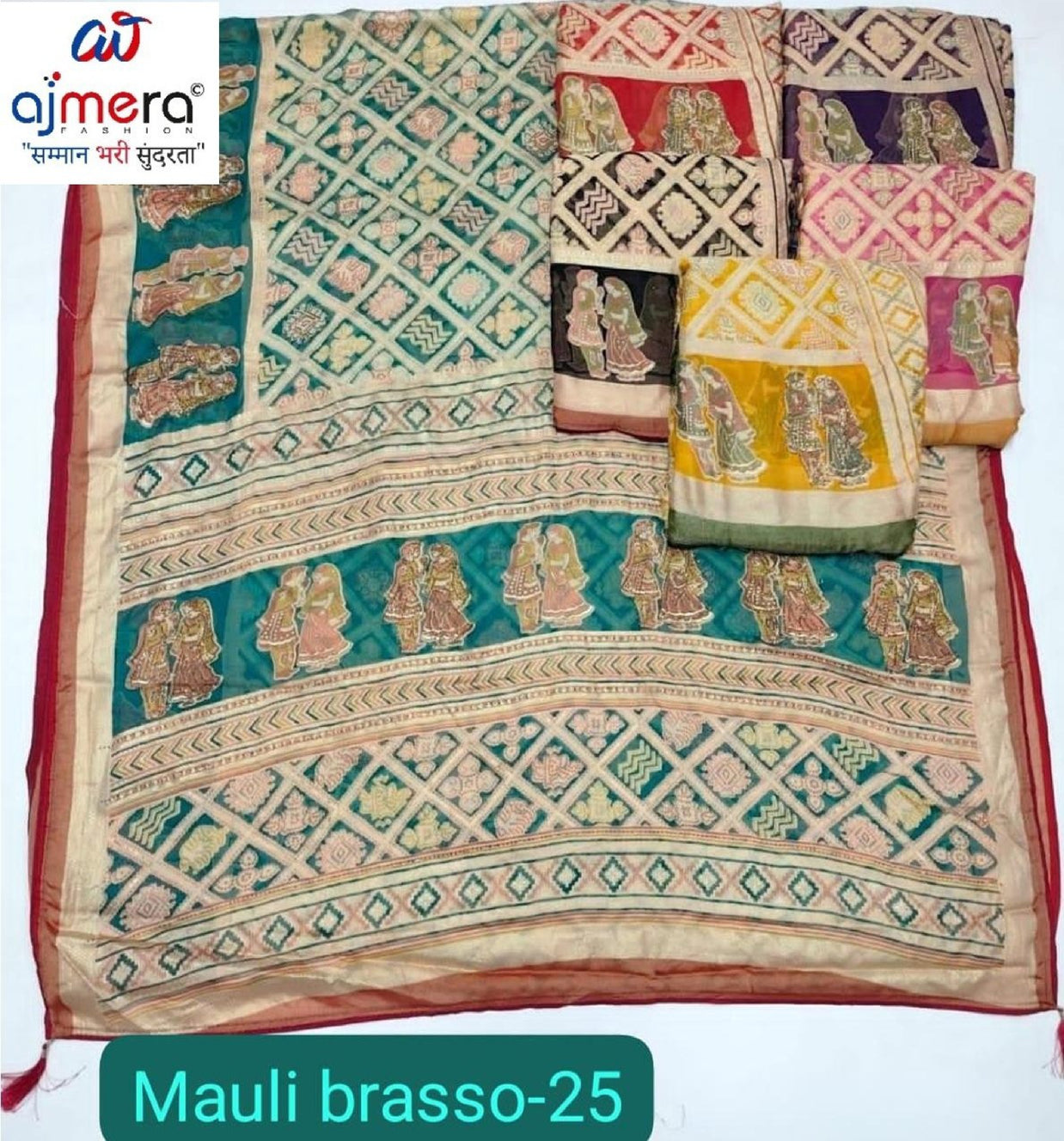 Classic Printed Saree with Blouse Piece for Timeless Traditional Style  | VDT-MAULI BRASSO-25