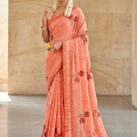 Classic Printed Saree with Blouse Piece for Timeless Traditional Style | PRM-KACHI KALI