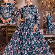 Elegant Printed Designer Party Wear Gown for Women | SHP-5762