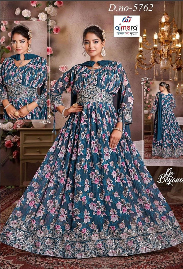 Elegant Printed Designer Party Wear Gown for Women | SHP-5762