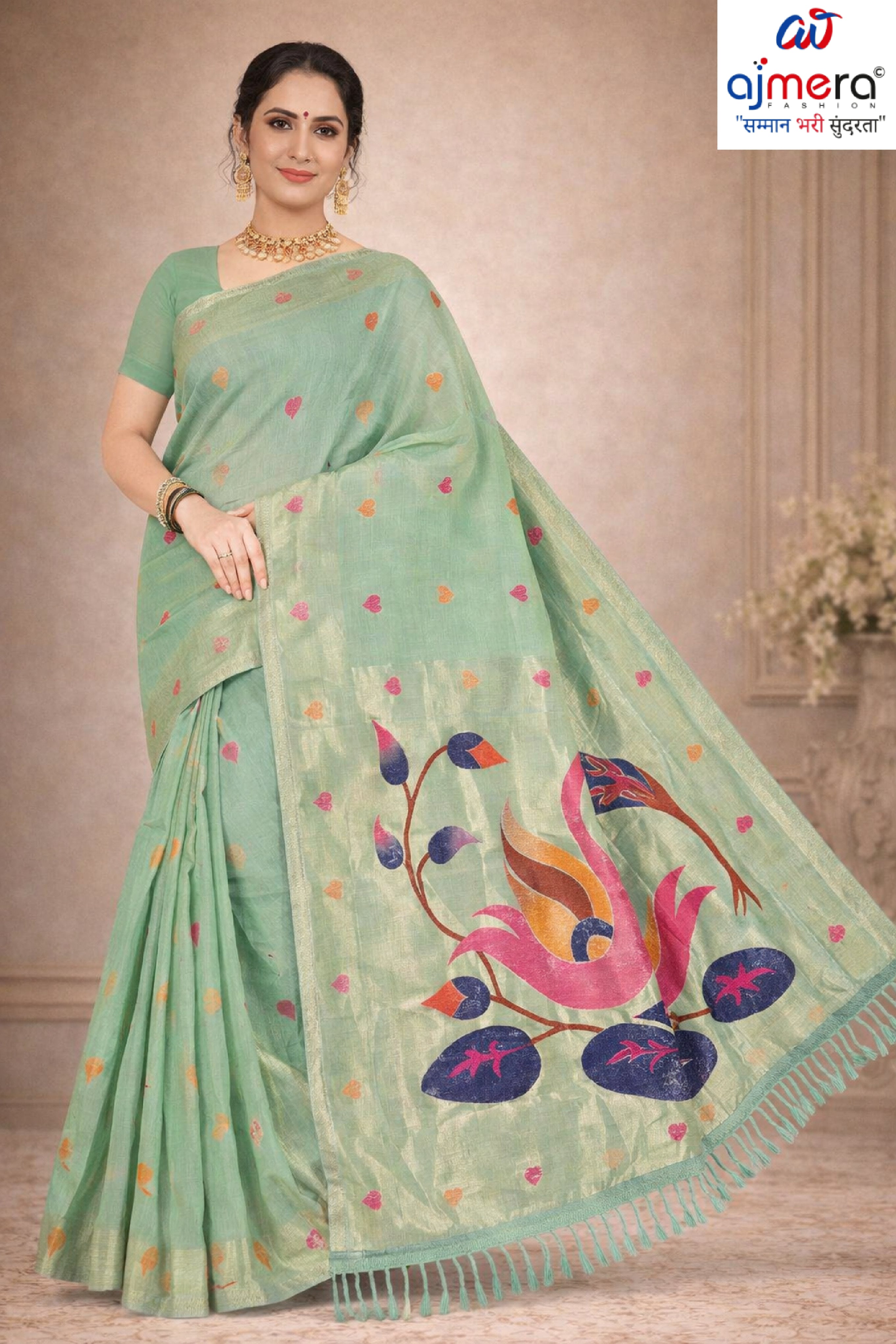 Contemporary Rapier Silk Matching Saree With Blouse Piece | DBU-GAHNA COTTON