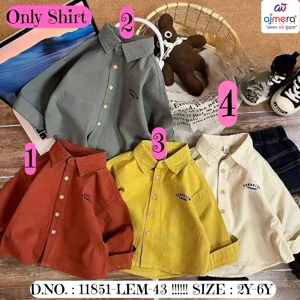 Kids Shirt Wholesale in Surat | SYA-11851-LEM43