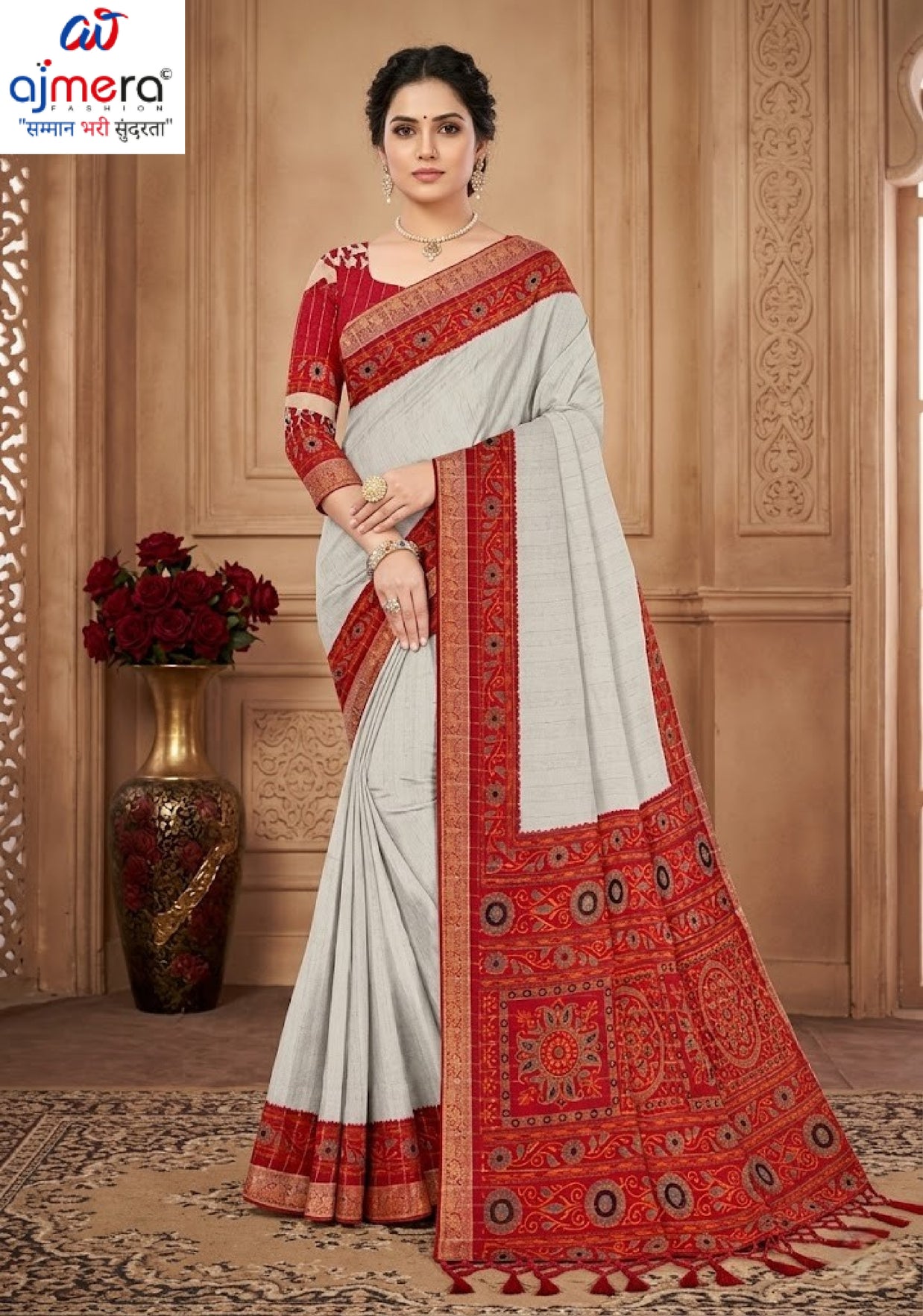 Fashionable Printed Saree with Blouse Piece for Festive Collection  | PUS-JALPARI-5A