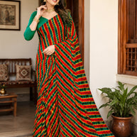 Zomato Print Loose Saree with Blouse for Premium Ethnic and Traditional Wear | CAS-SAWARIYA