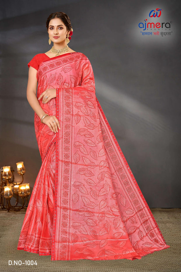 Elegant Printed Saree with Designer Blouse Piece for Festive Wear  | SNR-PURPOSE