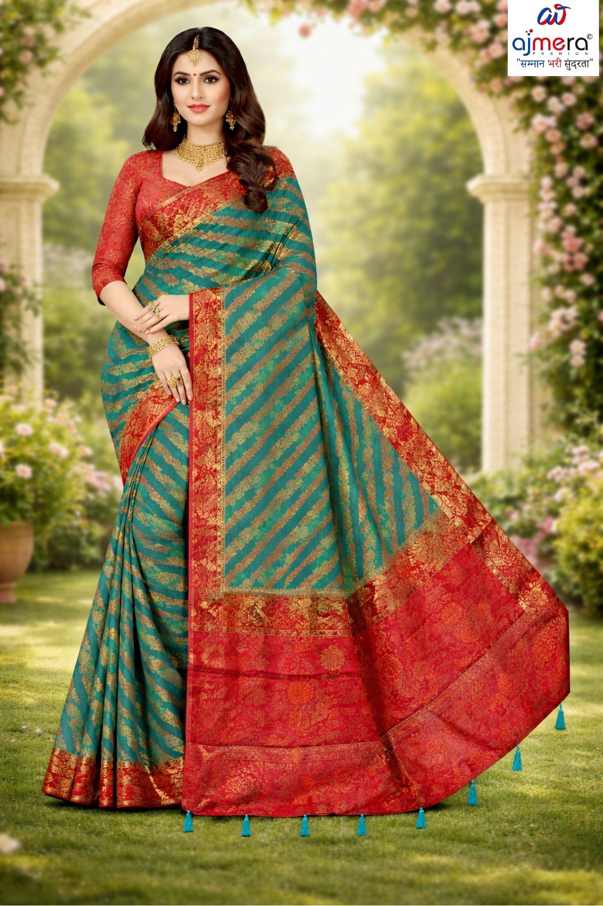 Graceful Jacquard Silk Saree with Blouse Piece for Timeless Ethnic Fashion | DNA-VITA