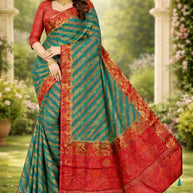 Graceful Jacquard Silk Saree with Blouse Piece for Timeless Ethnic Fashion | DNA-VITA