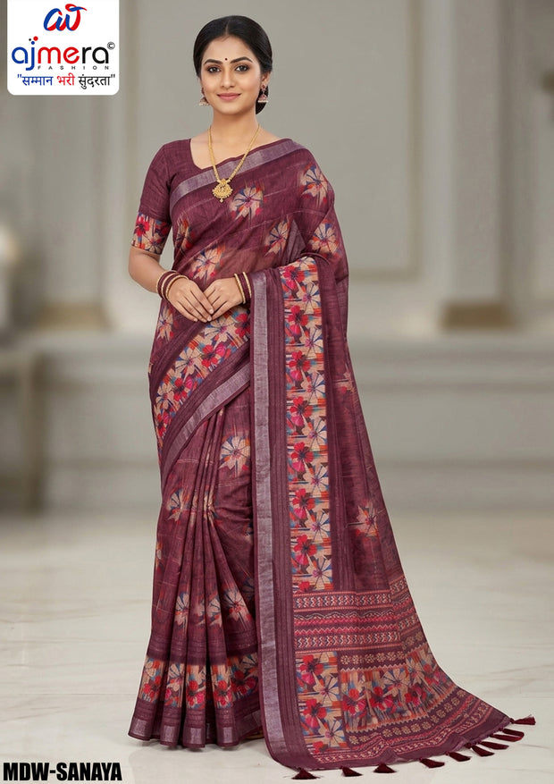Designer Craft Jacquard Silk Saree With Blouse Piece | MDW-SANAYA