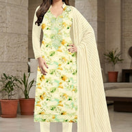 Printed Rayon Unstitched Suit Material | MJI-COLD COFFEE