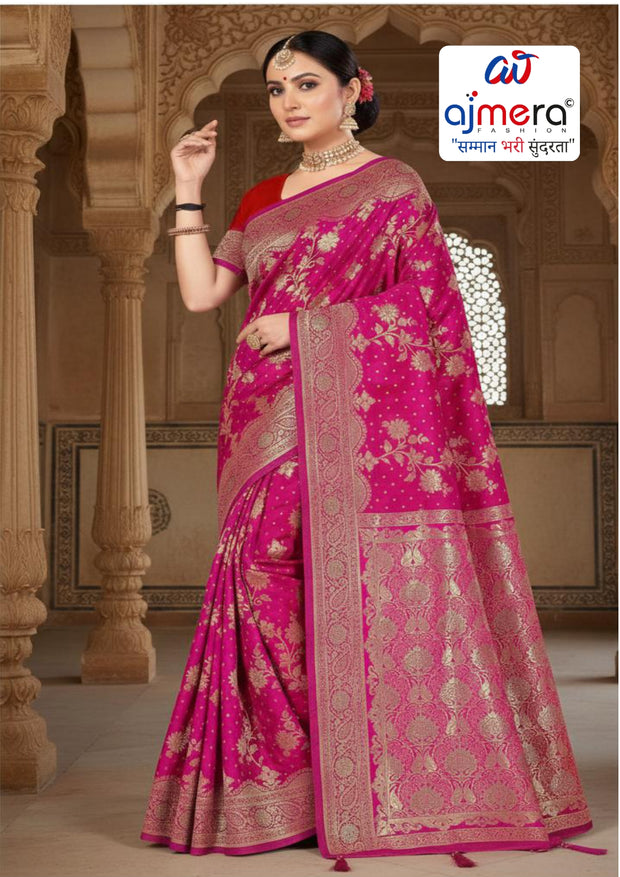 Elegant Jacquard Silk Saree with Designer Blouse Piece for Festive Elegance | MTE-25101