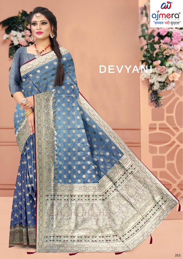 Stylish Jacquard Silk Saree with Blouse Piece for Festive Collection | VML-DEVYANI