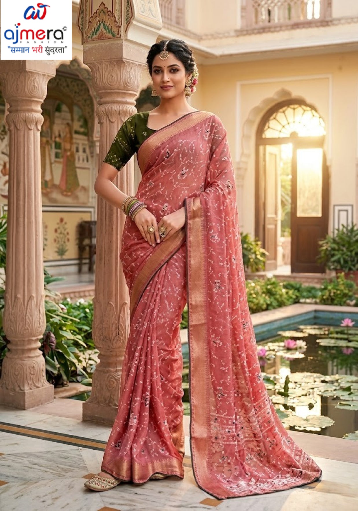 Graceful Printed Saree with Blouse Piece for Modern Ethnic Fashion  | VDT-SONAKSHI-3