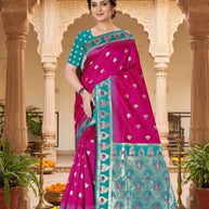 Exquisite Jacquard Silk Saree With Blouse Piece | TUL-BANARSI PURE SILK-11