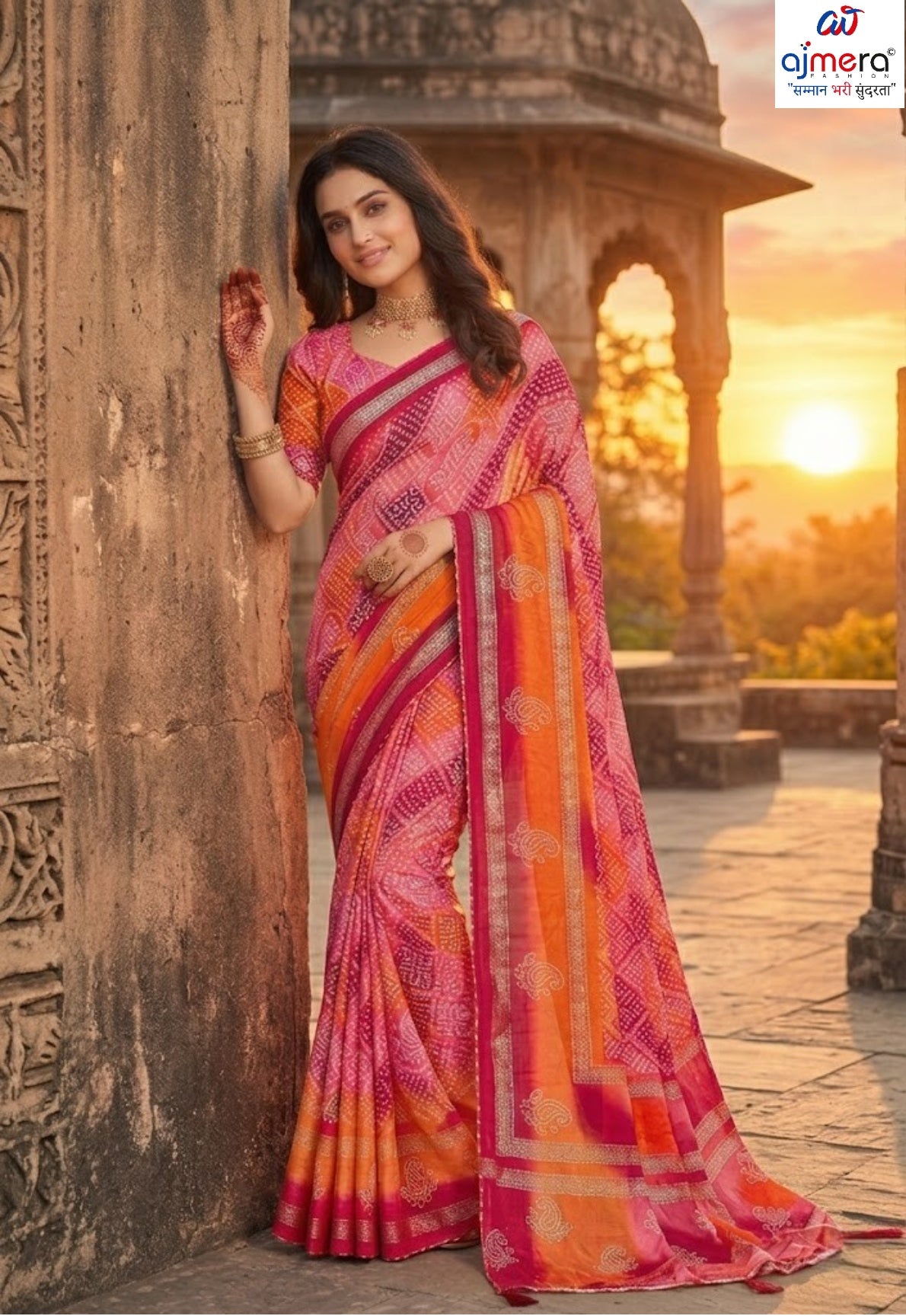 Elegant Printed Saree with Designer Blouse Piece for Festive Wear  | JS-PAYAL