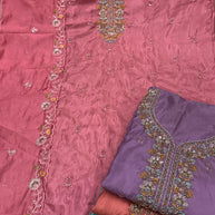 Designer Glass Organza Unstitched Suit | VAA-TENDER