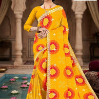 Fashionable Printed Saree with Blouse Piece for Festive Collection  | TD-DEVRANI
