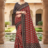 Daily Wear Cotton Saree with Blouse Piece for Premium Ethnic and Traditional Wear | ANT-MUSKAN PURE SILK