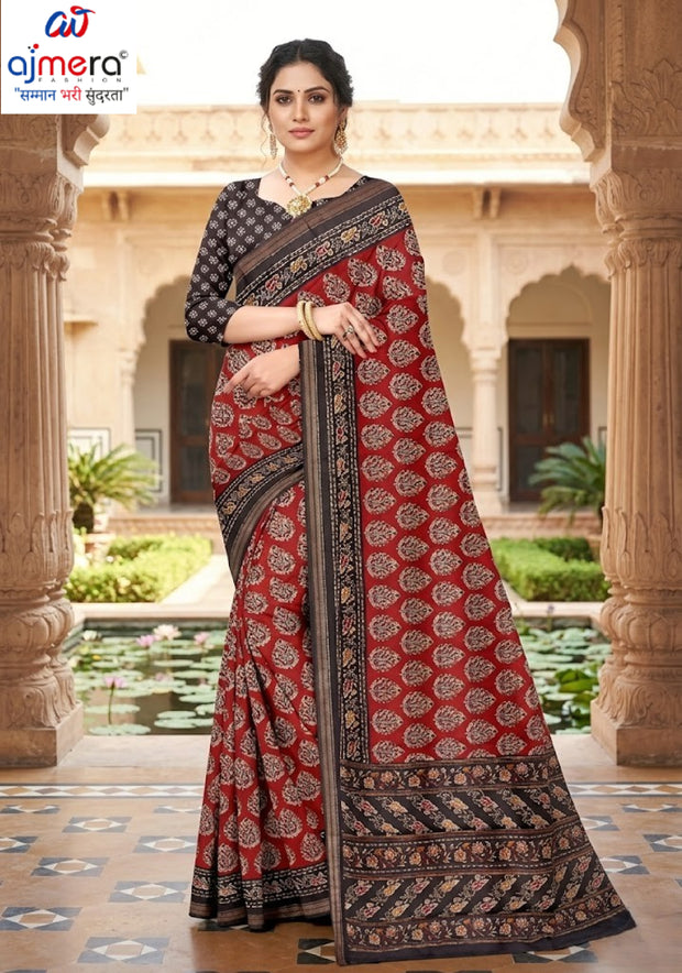 Daily Wear Cotton Saree with Blouse Piece for Premium Ethnic and Traditional Wear | ANT-MUSKAN PURE SILK