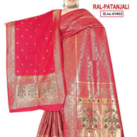 Luxury Jacquard Silk Saree with Blouse Piece for Wedding & Party Wear | RAL-PATANJALI