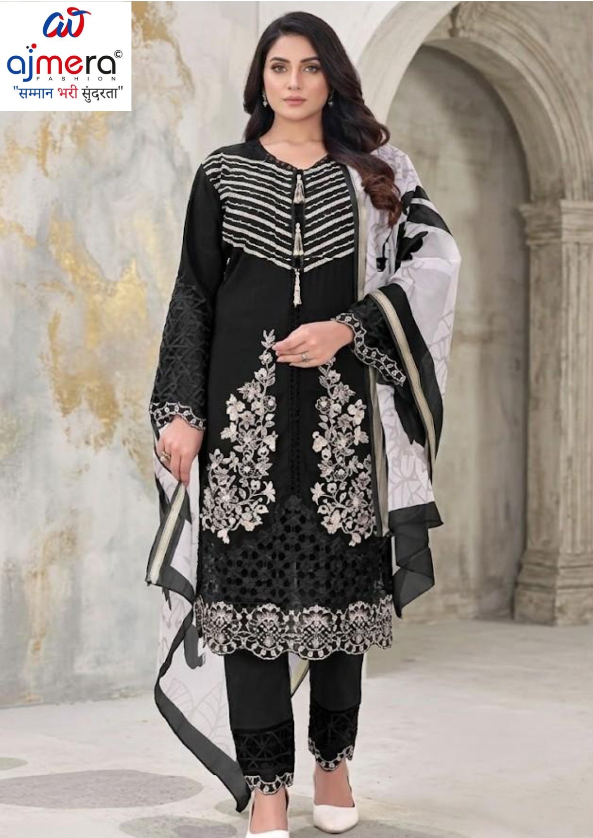 Designer Georgette Stitched Suit | FID-5191