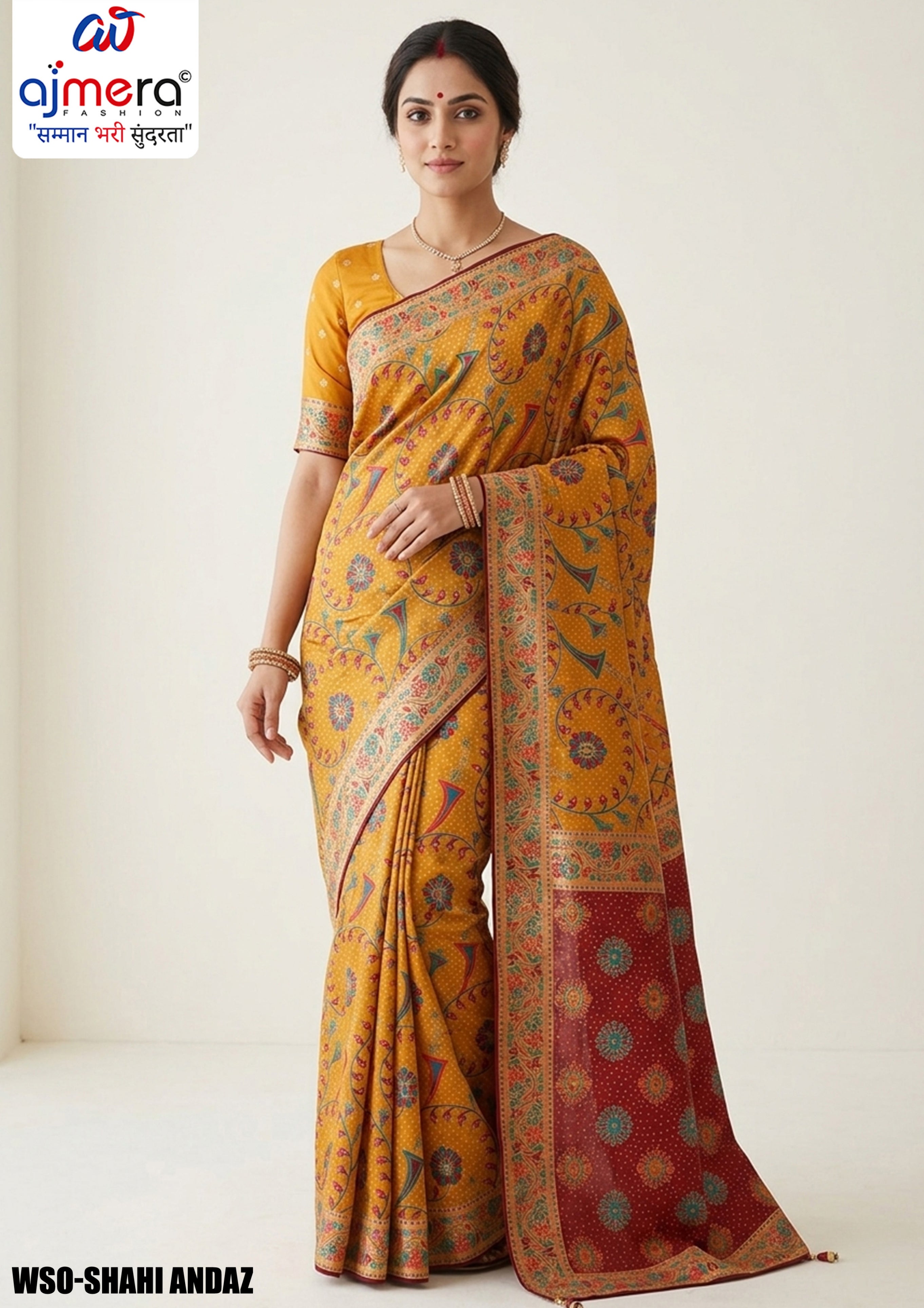 Traditional Weave Jacquard Silk Saree With Blouse Piece | WSO-SHAHI ANDAZ