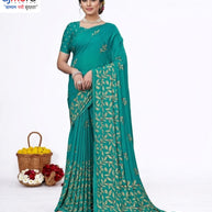 Chic Printed Saree with Blouse Piece for Sophisticated Ethnic Style | VER-MEGH MALHAR-47854
