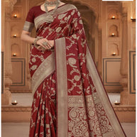 Unique Rapier Silk Matching Saree With Blouse Piece | DS-GULMOHAR