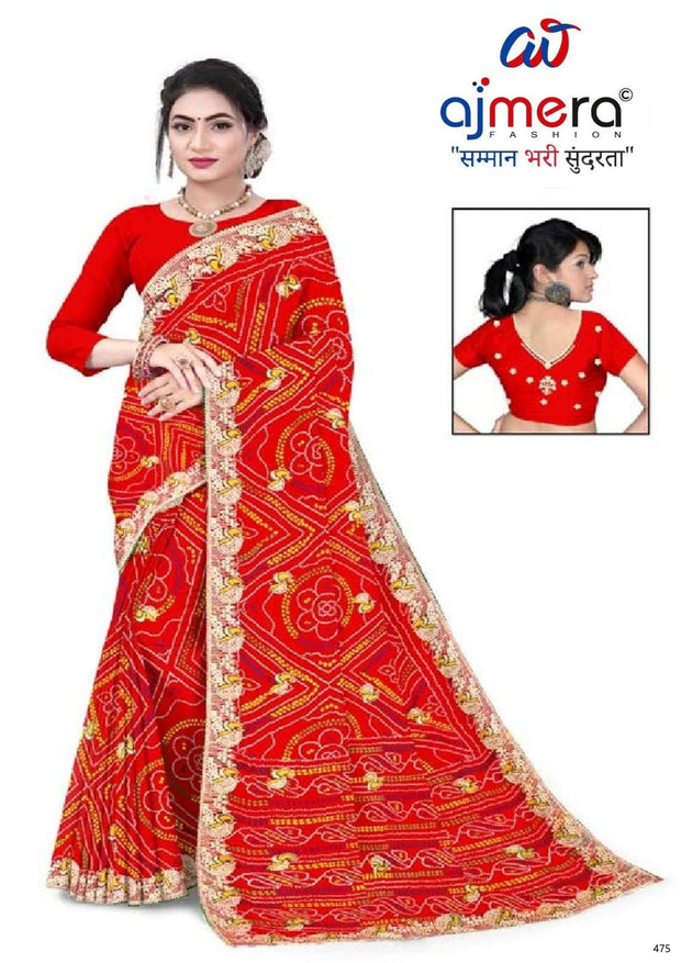 Designer Printed Saree with Blouse Piece for Special Occasions | TD-HASTKALA