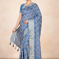 Fashionable Printed Saree with Blouse Piece for Festive Collection | VER-NEELAM-43545