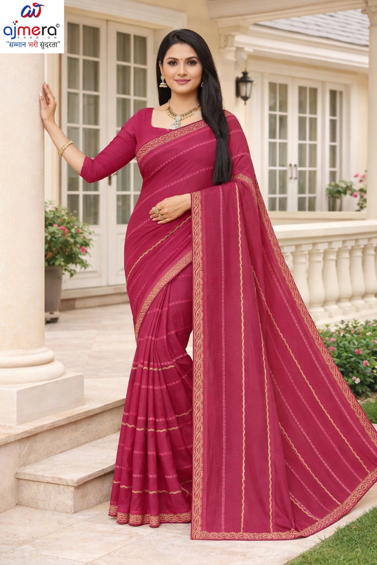 Printed Dyed Matching Saree with Blouse Piece for Premium Ethnic and Traditional Wear | RAL-VPM-1