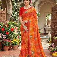Classic Printed Saree with Blouse Piece for Timeless Traditional Style | PRM-THREE GOLI