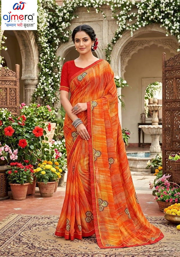 Classic Printed Saree with Blouse Piece for Timeless Traditional Style | PRM-THREE GOLI