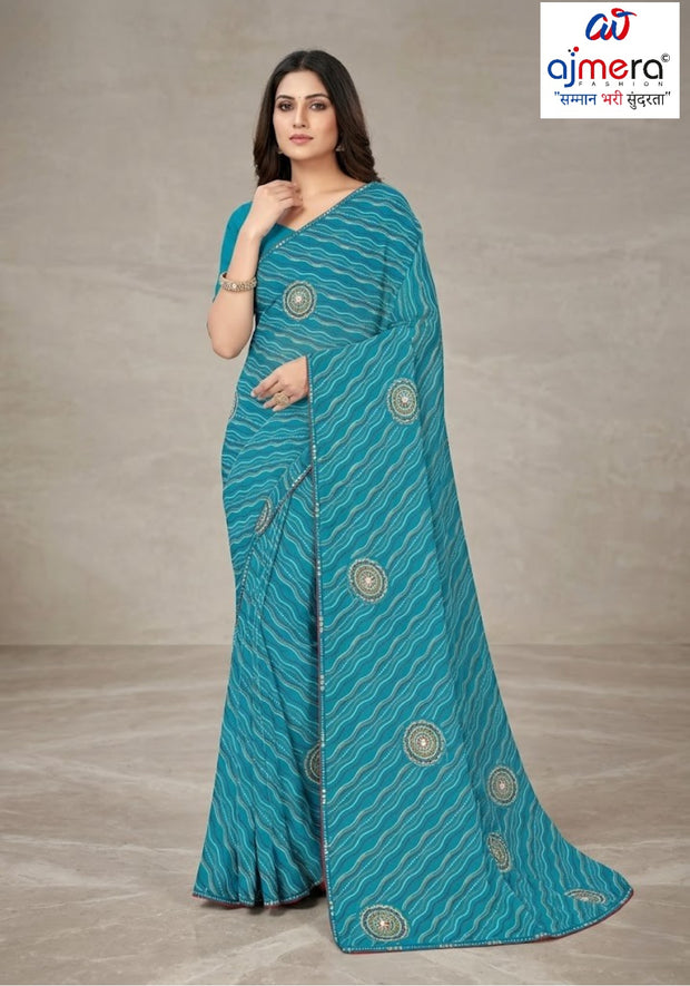 Fashionable Printed Saree with Blouse Piece for Festive Collection  | CAS-PANCHWATI