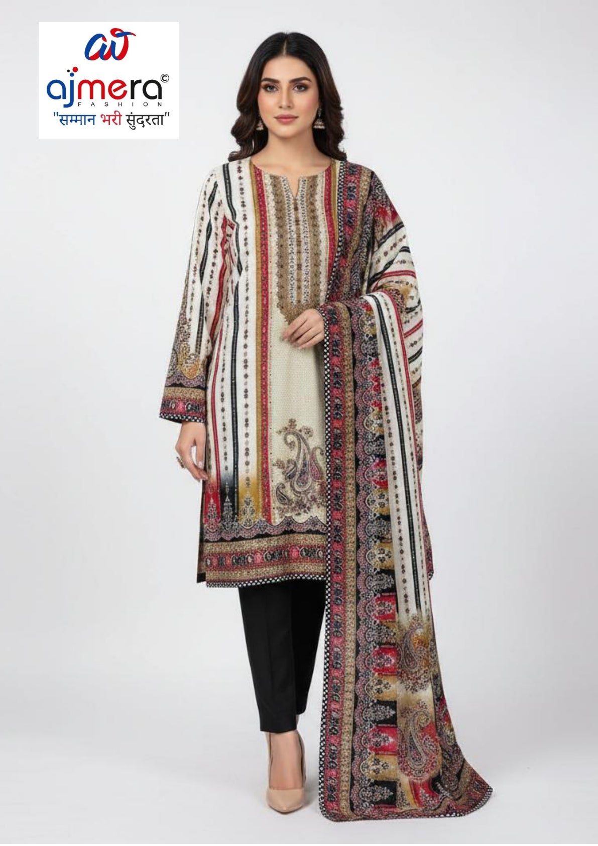 Premium Rayon Unstitched Suit Set | DAF-FARAH
