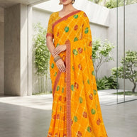 Stylish Printed Saree with Blouse Piece for Traditional Celebrations  | CAS-MAHARANI