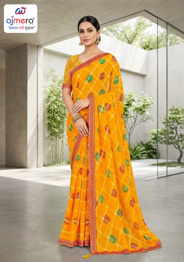 Stylish Printed Saree with Blouse Piece for Traditional Celebrations  | CAS-MAHARANI