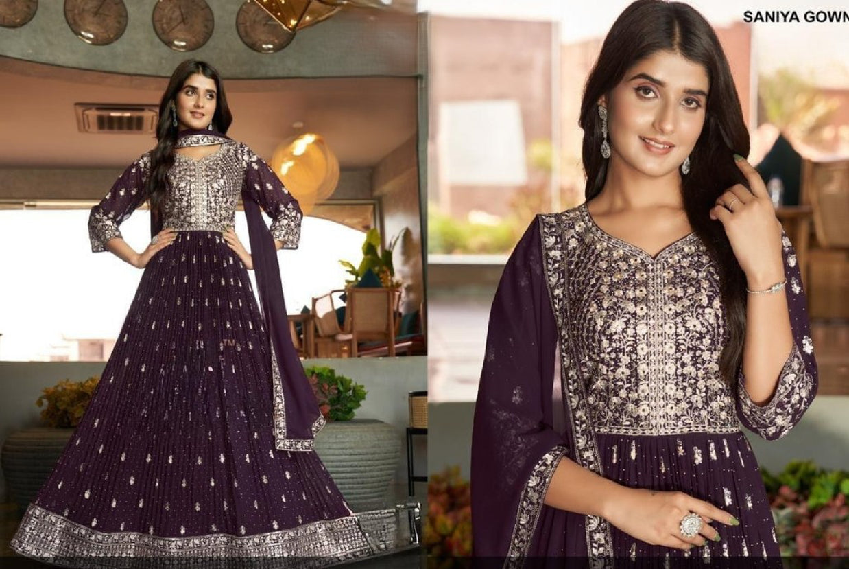 Designer Georgette Gown for Women | JNX-SANIYA-XL