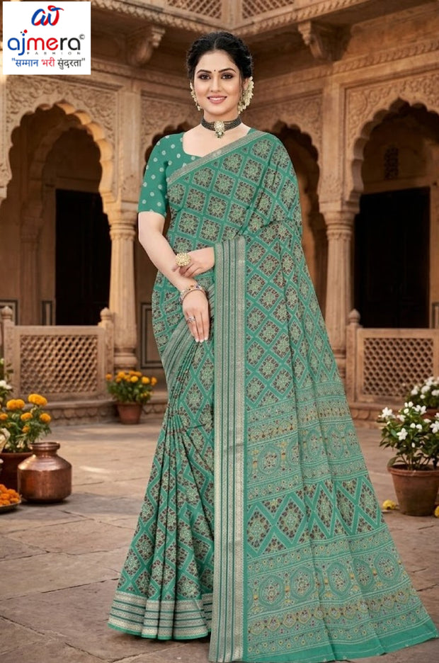 Fashionable Printed Saree with Blouse Piece for Festive Collection | GLC-KANCHI SILK-2