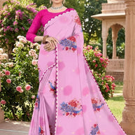 Georgette Print Loose Saree with Blouse for Premium Ethnic and Traditional Wear | TD-COCONUT