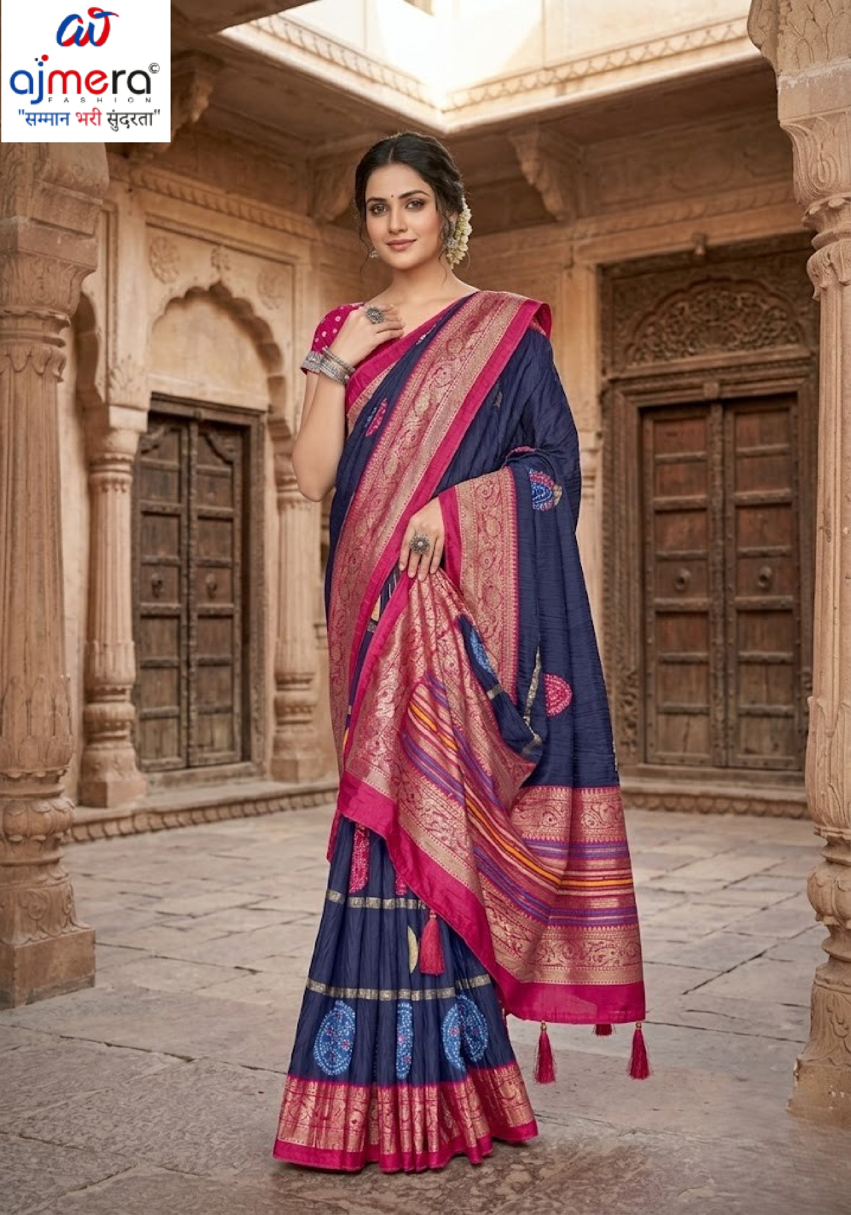 Premium Printed Saree with Matching Blouse Piece for Ethnic Elegance  | VER-BANJARAN-43342