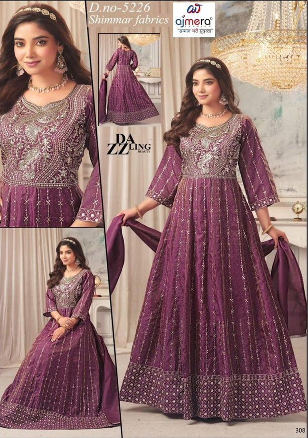 Elegant Shimmer Designer Party Wear Gown for Women | SHP-5226
