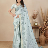 Apricot Khadi Saree with Blouse for Premium Ethnic and Designer Wear | ALL-APRICOT-424