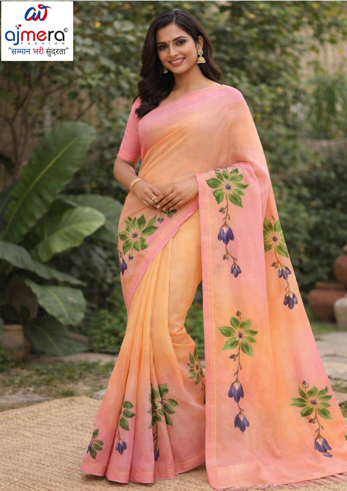 Printed Print Loose Saree without Blouse for Premium Ethnic and Traditional Wear | AA-LALLANTOP