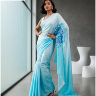 Chinon Print Loose Saree with Blouse for Premium Ethnic and Traditional Wear | YDP-MAHARANI