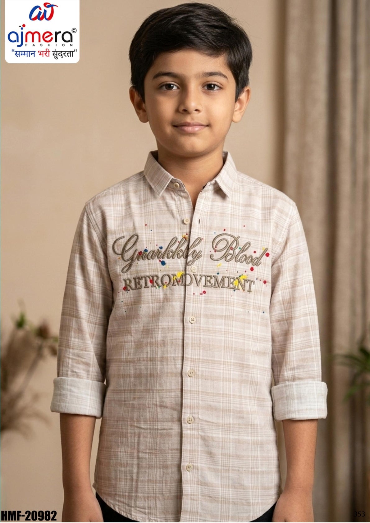 Cotton Kids Shirt Wholesale in Surat | HMF-20982