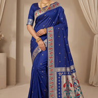 Designer Jacquard Silk Saree with Blouse Piece for Traditional Occasions | CUT-1086